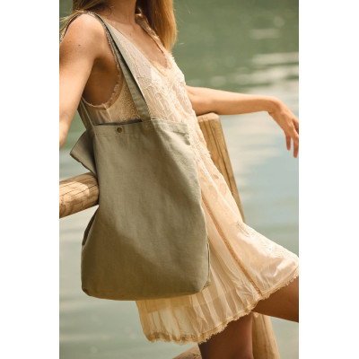 Washed cotton tote bag